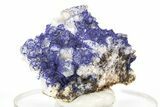 Vivid-Blue Azurite Encrusted Quartz Crystals - China #213812-1